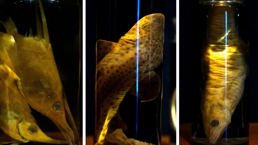 Fish in jars in the Santadner museum