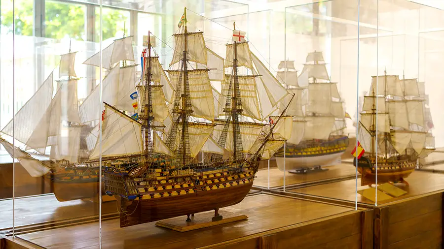 Models of sailing ships
