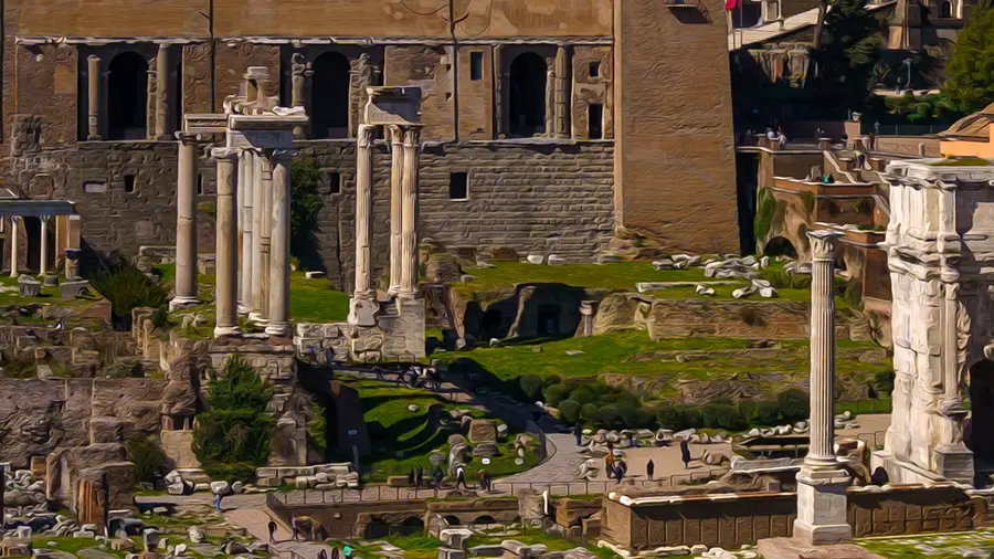 The Roman Forum temple of Saturn