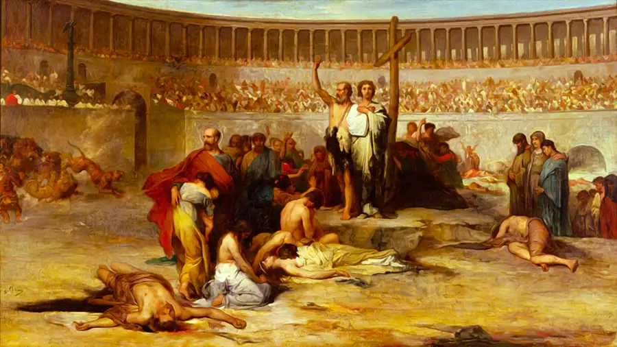 Christians murdered in the Colosseum arena in Rome