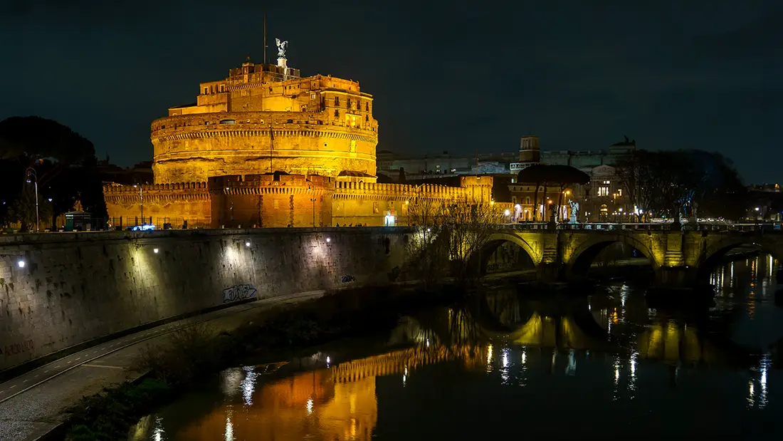Castel Sant’Angelo and Hadrian’s former tomb in Rome