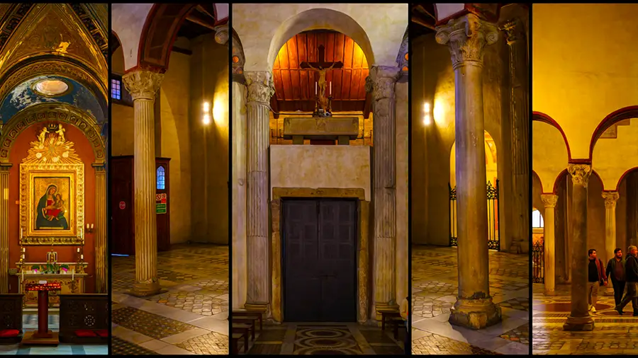 Basilica of Santa Maria in Cosmedin, where you will find the Mouth of Truth