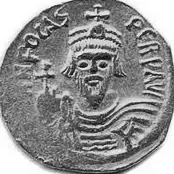 The golden coin of emperor Phocas
