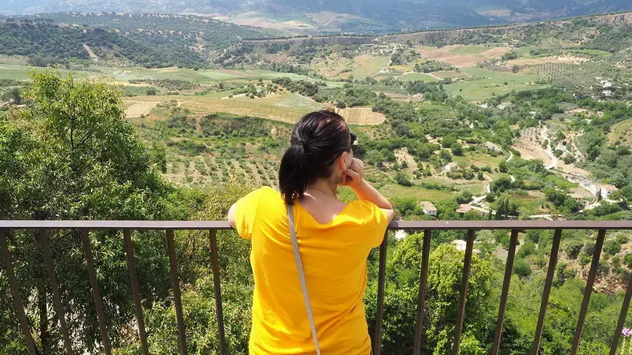 View of the valley from the bridge in Ronda