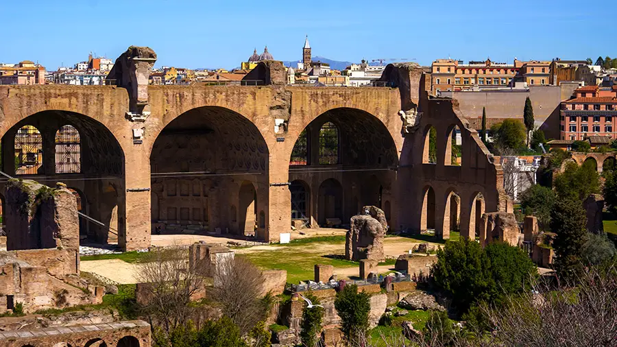 The Roman Forum basilica of Maxentius in Rome