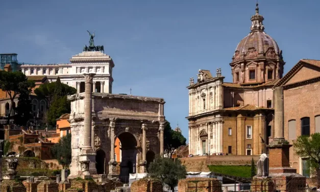 The Roman Forum in Rome as the centre of the ancient world