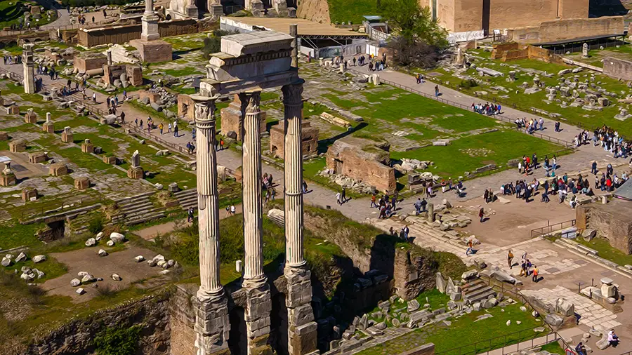 The Roman Forum temple of Pollux i Castor