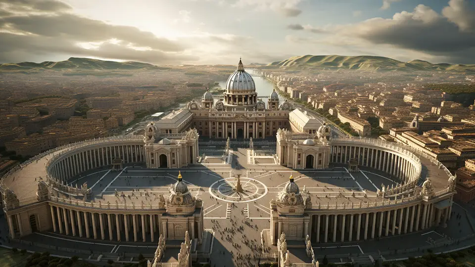 Saint Peter's Square in Rome AI