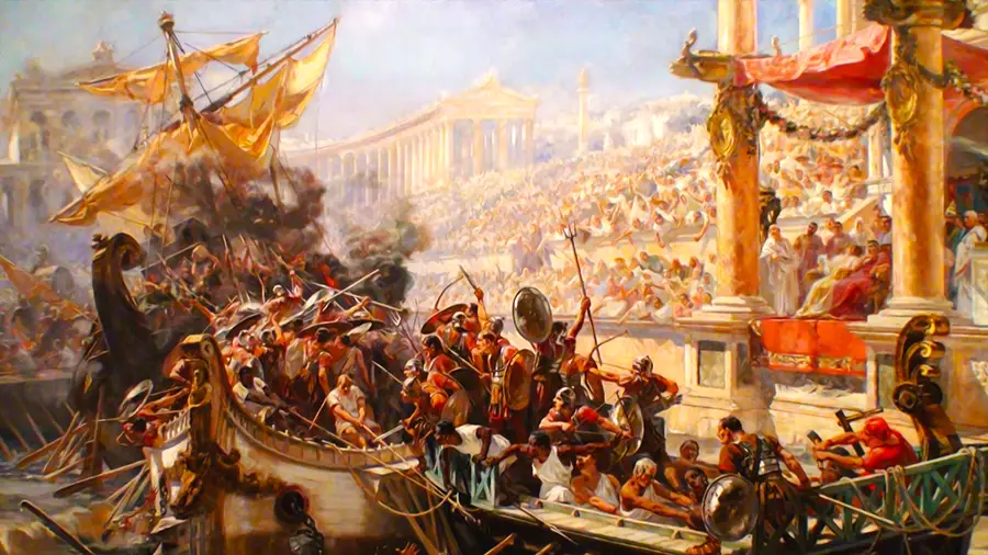 Naval battle in the Colosseum in Rome