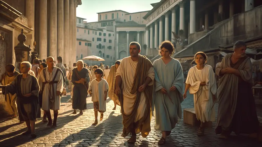 People on the Roman street