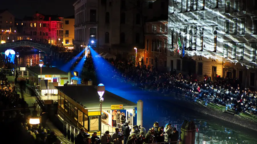 Carnival in Venice. Main canal in Venice