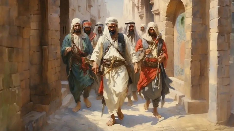 Arabs warriors on the street
