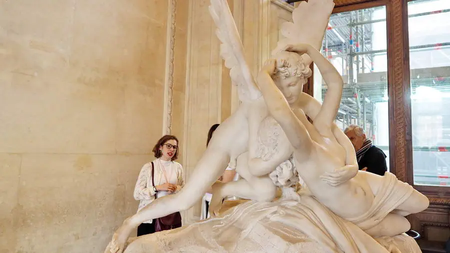 Psyche awakened by Cupid in Louvre Paris
