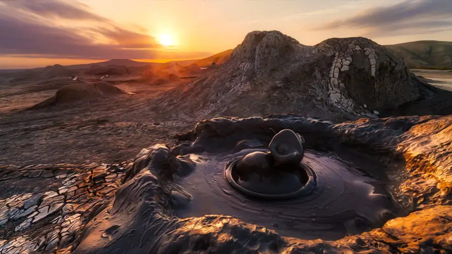Mud volcanoes of Gobustan in Azerbaijan