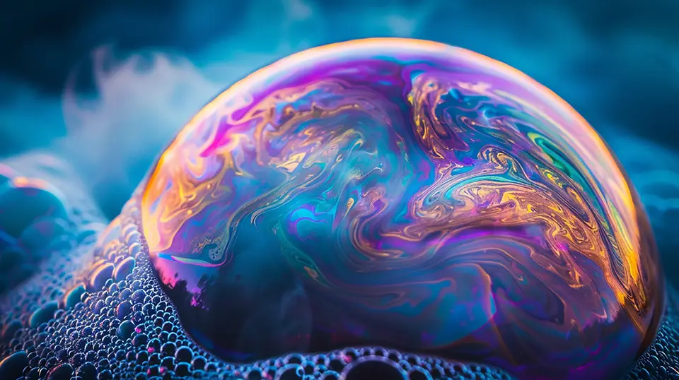Soap bubbles multicolour AI