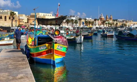 Marsaxlokk fish market in a small village in Malta