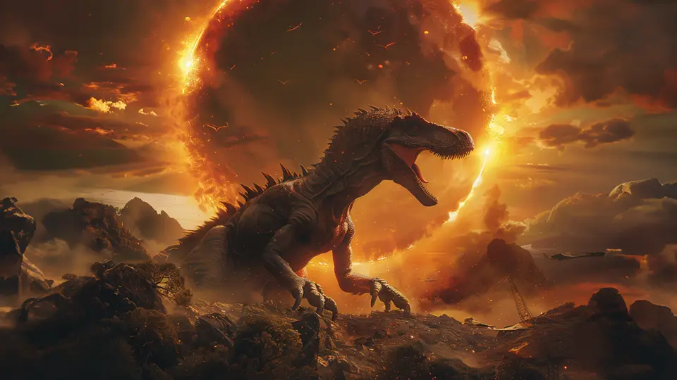 Dinosaur and fire AI