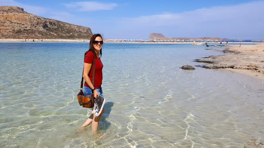 Balos in Crete, girl in the water