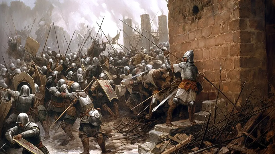 Interesting facts about the Middle Ages. Medieval battle near the castle AI