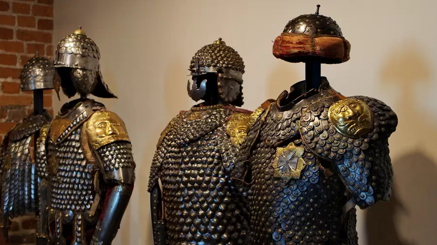 Wawel Castle in Krakow. Eastern art and Turkish tents