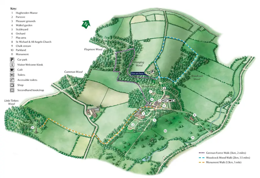 Hughenden Manor National Trust map