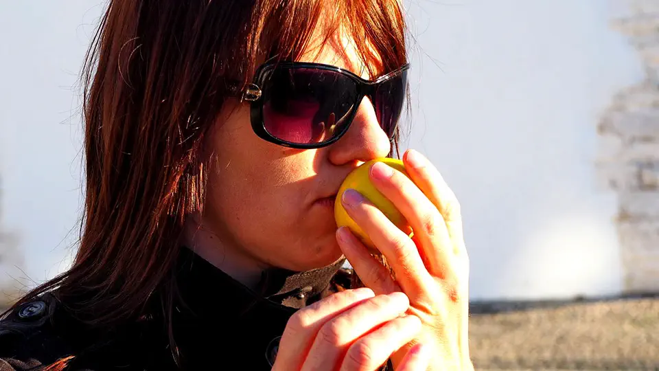 Girl with orange
