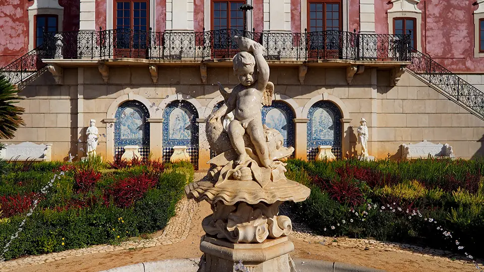 Palacio de Estoi near Faro. Fontain in the garden.