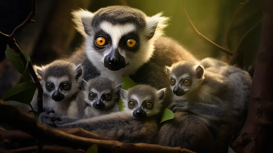 Brostol Zoo lemurs family AI