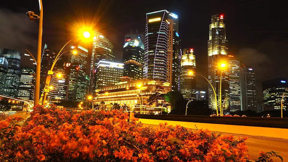 Spacious and uncrowded streets of Singapore