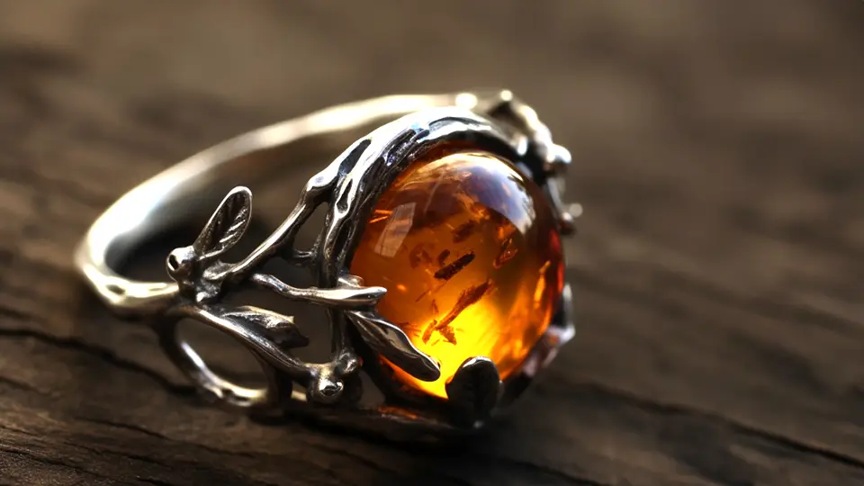 Ring with amber AI