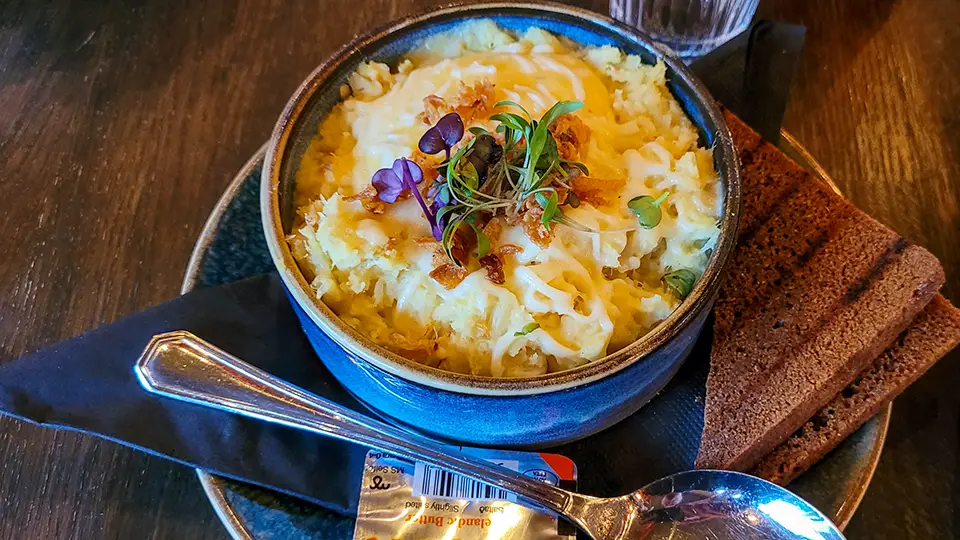 Goulash in a restaurant in Iceland, food