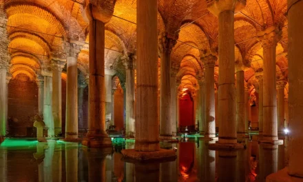 The Basilica Cistern in Istanbul historic underground water tank