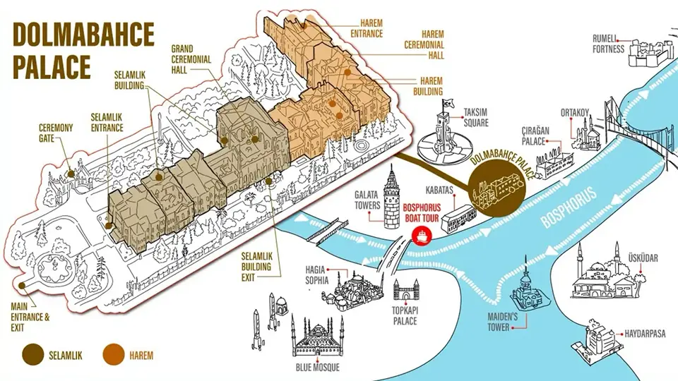 Dolmabahce Palace Istanbul map