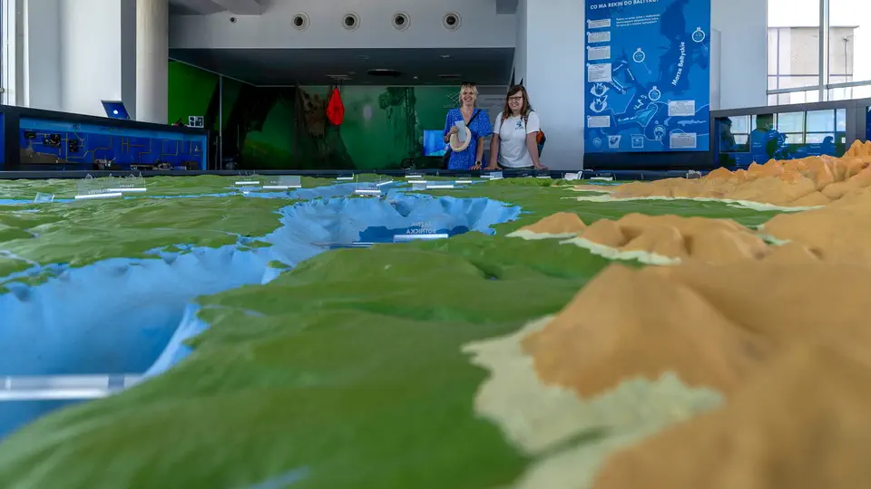 Baltic Sea map in Aquarium and oceanarium in Gdynia, fish, Poland