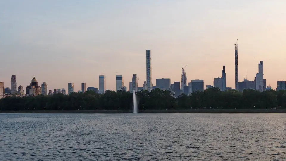 Central Park in New York sunset