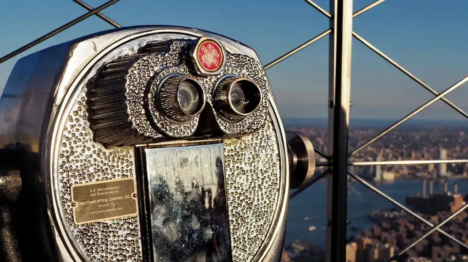 Empire State Building in New York USA, top of the building
