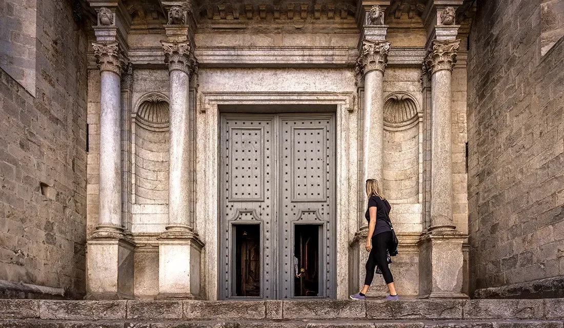 Girona Cathedral, a Spanish monument and tourist attraction