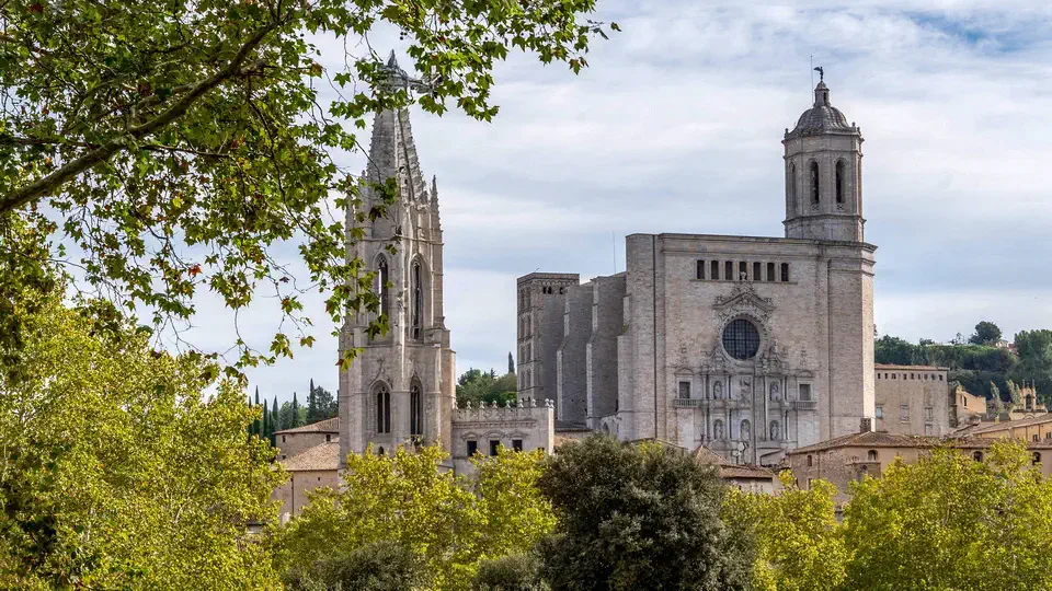 Girona Cathedral and park.