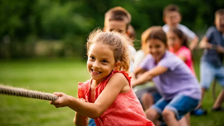 Kids playing game.