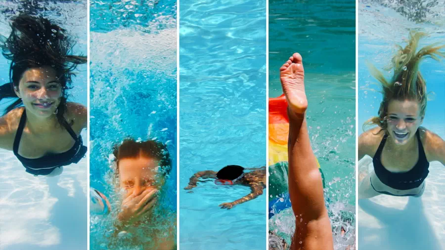 Swimming pool and water park.