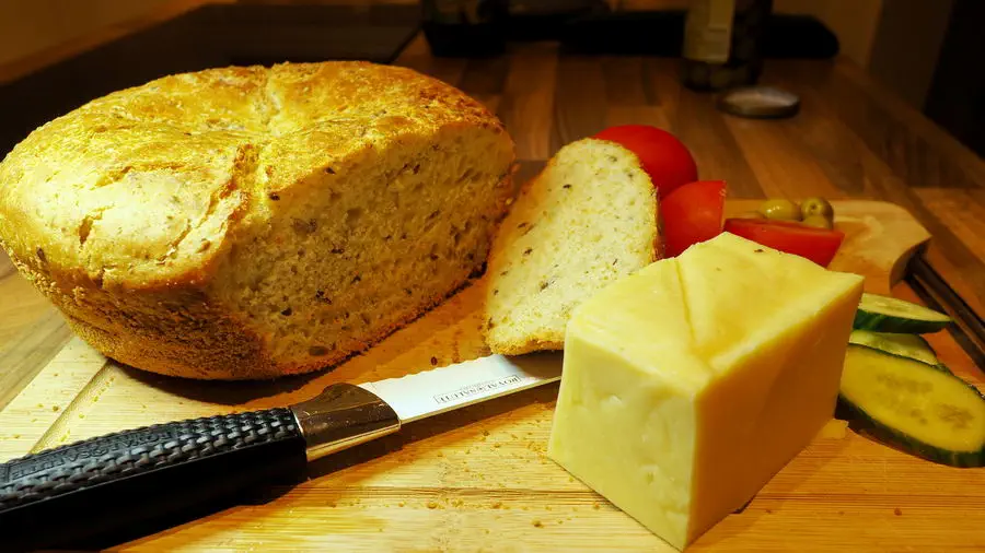 Traditional polish bread and cheese.