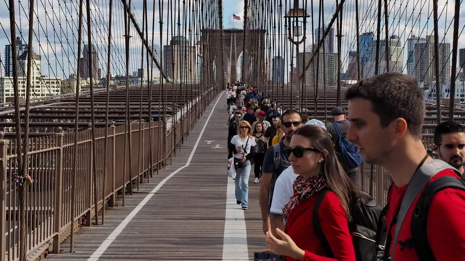 Brooklyn Bridge in New York.