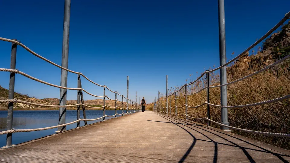 Pantano de Elche dam and waterfall.