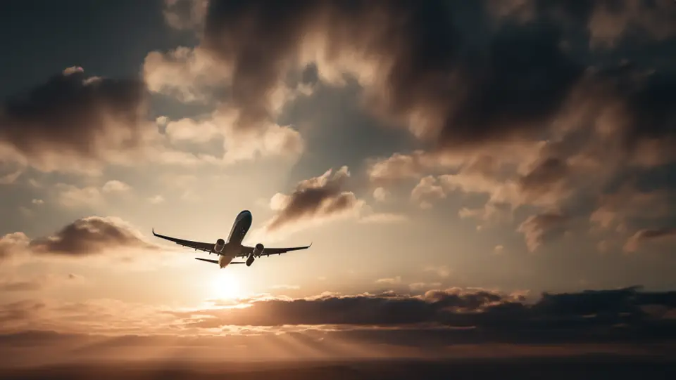 Plane in the sky AI.