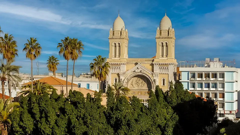 Tunis and the Cathedral of St Vincent de Paul.