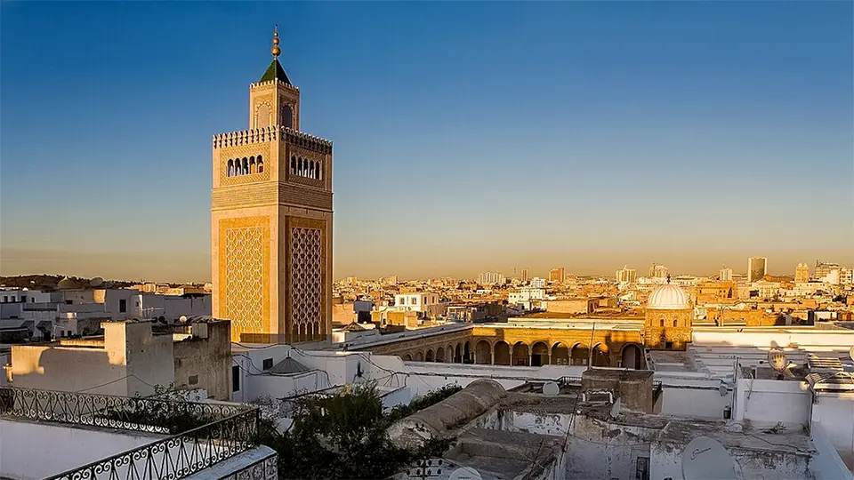 Tunis and the Great Mosque of Ez-Zitouna.