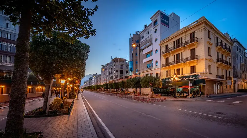 Avenue Habib Bourguiba – the French face of Tunis.