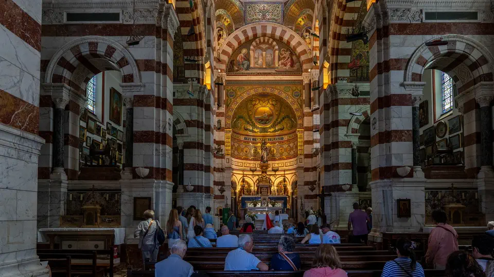 Basilica of Notre-Dame de la Garde, a church in Marseille.