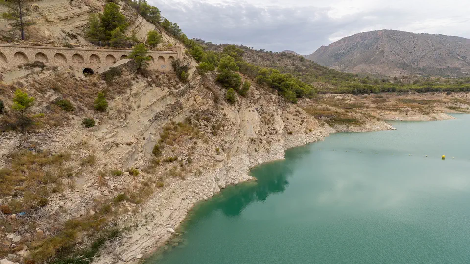 Amadorio Dam reservoir on the Costa Blanca.