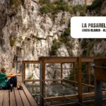 La Pasarela de Relleu a wooden walkway suspended above a deep gorge.